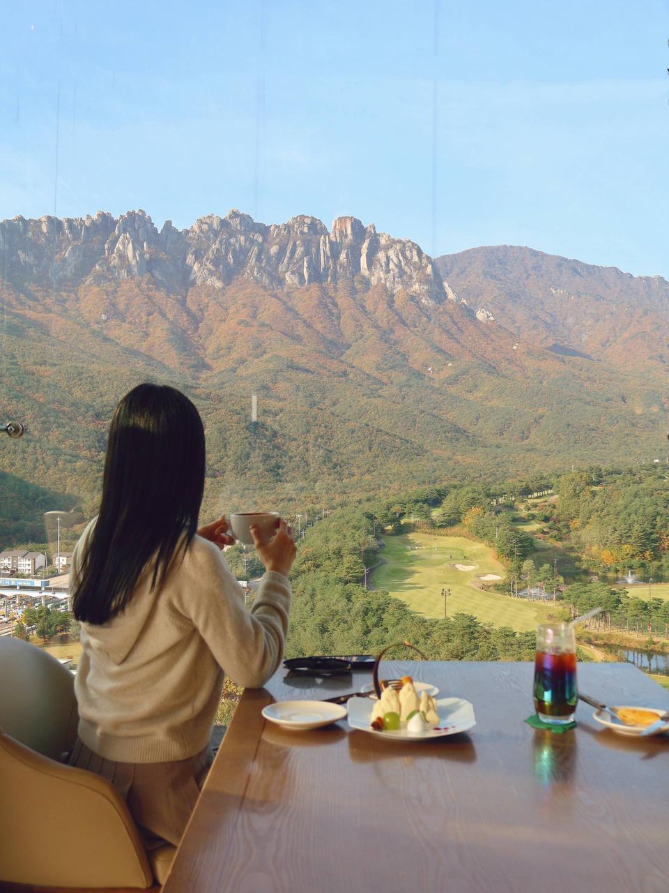 ☕️《藏在雪岳山脚下的绝美山景咖啡厅｜The Ambrosia》